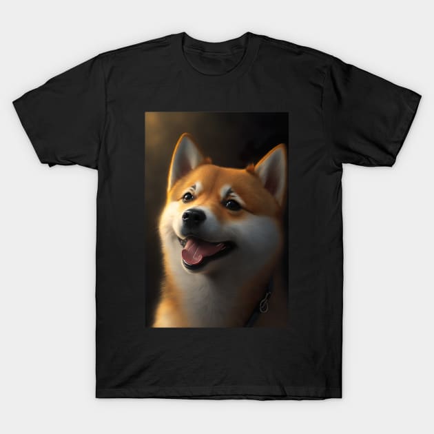 Happy Shiba Inu Dog T-Shirt by KoolArtDistrict